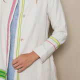 JODHPUR COAT, IVORY COTTON HANDLOOM