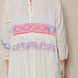 SAPHIRE DRESS, IVORY JAMDANI COTTON