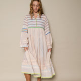DAISY PANEL DRESS, ORANGE // IVORY COTTON