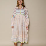 DAISY PANEL DRESS, ORANGE // IVORY COTTON