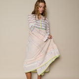 DAISY PANEL DRESS, ORANGE // IVORY COTTON