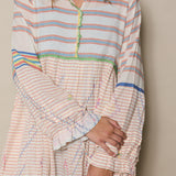 DAISY PANEL DRESS, ORANGE // IVORY COTTON