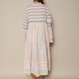 DAISY PANEL DRESS, ORANGE // IVORY COTTON