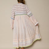 DAISY PANEL DRESS, ORANGE // IVORY COTTON