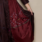 COSMOS DRESS, BURGUNDY SILK