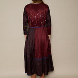 COSMOS DRESS, BURGUNDY SILK
