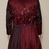 COSMOS DRESS, BURGUNDY SILK