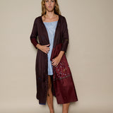 COSMOS DRESS, BURGUNDY SILK