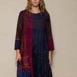 CARLA DRESS, BURGUNDY SILK