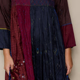 CARLA DRESS, BURGUNDY SILK