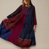 CARLA DRESS, BURGUNDY SILK