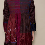 CARLA DRESS, BURGUNDY SILK