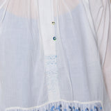 TAARA BLOUSE, IVORY // BLUE