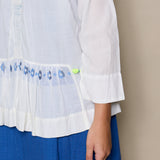 TAARA BLOUSE, IVORY // BLUE