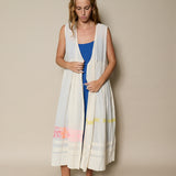 PEARL DRESS, IVORY COTTON SLEEVELESS