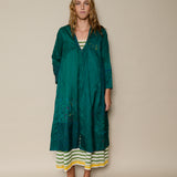 AMARANTH DRESS, EMERALD GREEN SILK