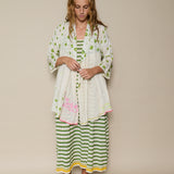 BLOOM BLOUSE, IVORY // GREEN SILK