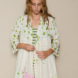 BLOOM BLOUSE, IVORY // GREEN SILK