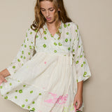 BLOOM BLOUSE, IVORY // GREEN SILK
