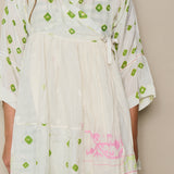 BLOOM BLOUSE, IVORY // GREEN SILK