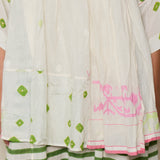 BLOOM BLOUSE, IVORY // GREEN SILK