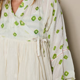 BLOOM BLOUSE, IVORY // GREEN SILK