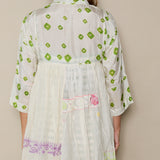 BLOOM BLOUSE, IVORY // GREEN SILK
