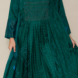 KAMAL DRESS, EMERALD GREEN SILK