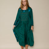 KAMAL DRESS, EMERALD GREEN SILK