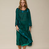 KAMAL DRESS, EMERALD GREEN SILK