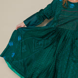 KAMAL DRESS, EMERALD GREEN SILK