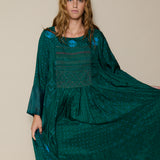 KAMAL DRESS, EMERALD GREEN SILK