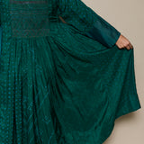 KAMAL DRESS, EMERALD GREEN SILK