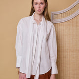 LILY SHIRT, WHITE COTTON POPLIN