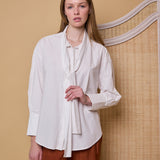 LILY SHIRT, WHITE COTTON POPLIN