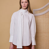 LILY SHIRT, WHITE COTTON POPLIN