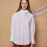 LILY SHIRT, WHITE COTTON POPLIN
