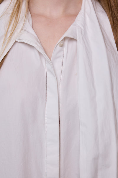 LILY SHIRT, WHITE COTTON POPLIN
