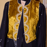 SURYS VEST, GOLD SILK VELVET
