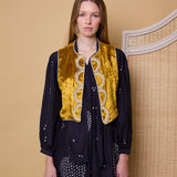 SURYS VEST, GOLD SILK VELVET