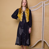 SURYS VEST, GOLD SILK VELVET