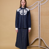 DYNASTY SKIRT, DENIM