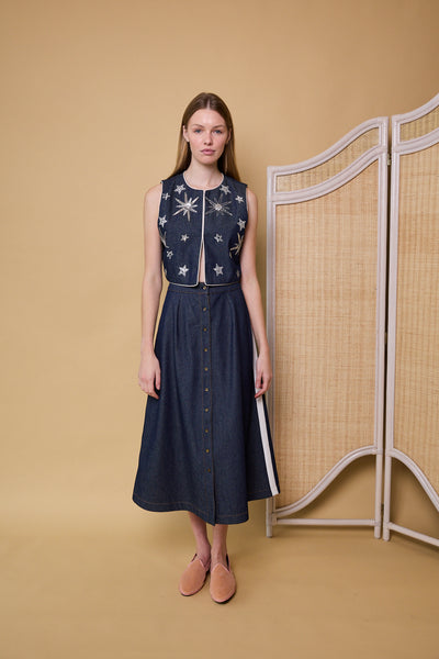 DYNASTY SKIRT, DENIM