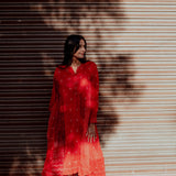 ROSE DRESS, RED SILK