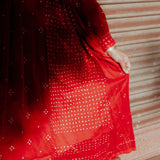 ROSE DRESS, RED SILK