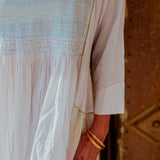 RAINBOW EMBROIDERY DRESS, MULTI COLOR COTTON SILK