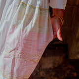 RAINBOW EMBROIDERY DRESS, MULTI COLOR COTTON SILK