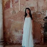 FLORA SLIP DRESS, BLUE STRIPE COTTON
