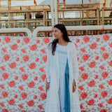 SMITA CHIKAN DRESS, WHITE // WHITE COTTON SILK