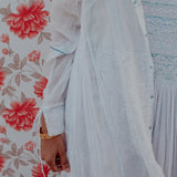 SMITA CHIKAN DRESS, WHITE // WHITE COTTON SILK